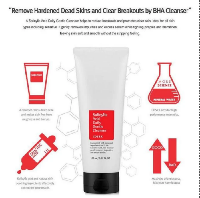 COSRX Salicylic Acid Daily Gentle Cleanser 150ml – Clarifying & Soothing for Clearer Skin