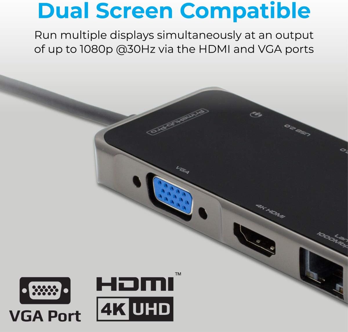 Promate USB-C Hub, 11-in-1 Type-C Multi-Port Adapter with 100W USB-C Power Delivery