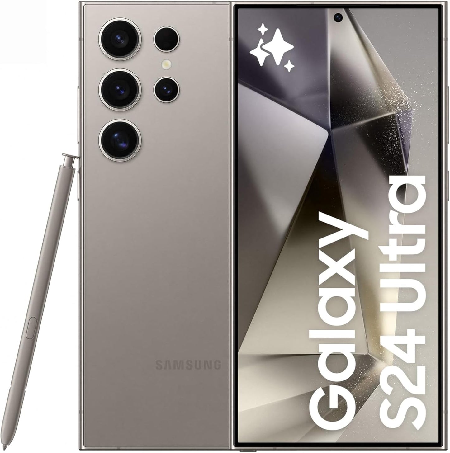 Samsung Galaxy S24 Ultra AI Phone, 256GB Storage, Titanium Gray, 12GB RAM, Android Smartphone, 200MP Camera, S Pen, Long Battery Life