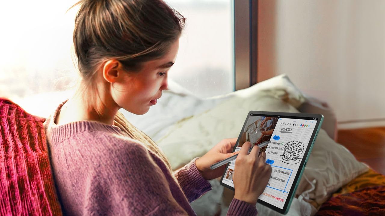 Lenovo Tab P12 with Matte Display with Folio Cover+Pen, 12.7" 3K Paper Like Touch Display