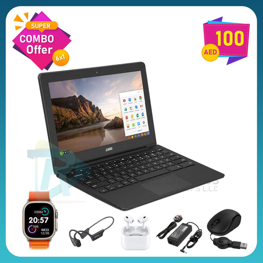 Chromebook, Charger Adapter, Mouse, Earpad, Neckband, Ultra Smartwatch