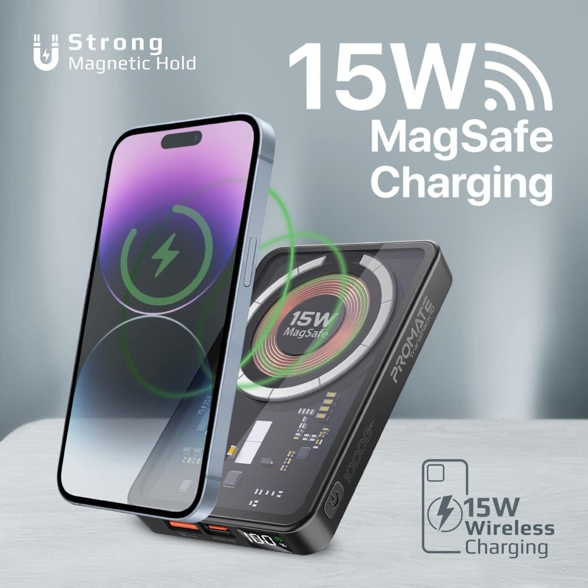 Promate iPhone 15 Magnetic Wireless Power Bank
