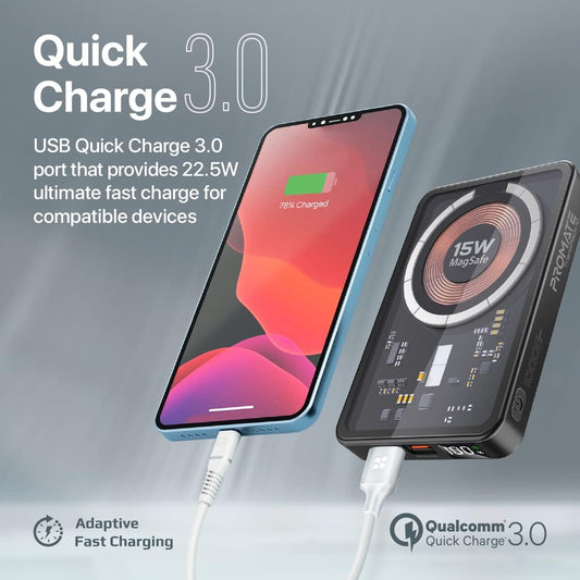 Promate iPhone 15 Magnetic Wireless Power Bank