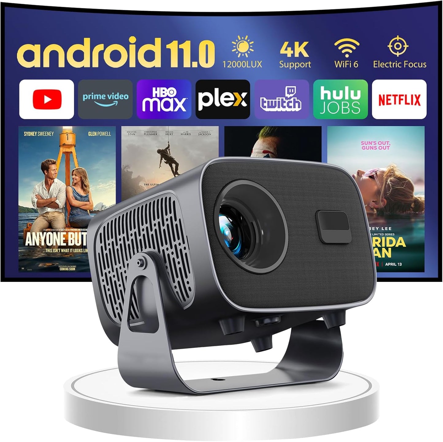 WTONISY LED Projector [ Android 11.0/Electric focus]