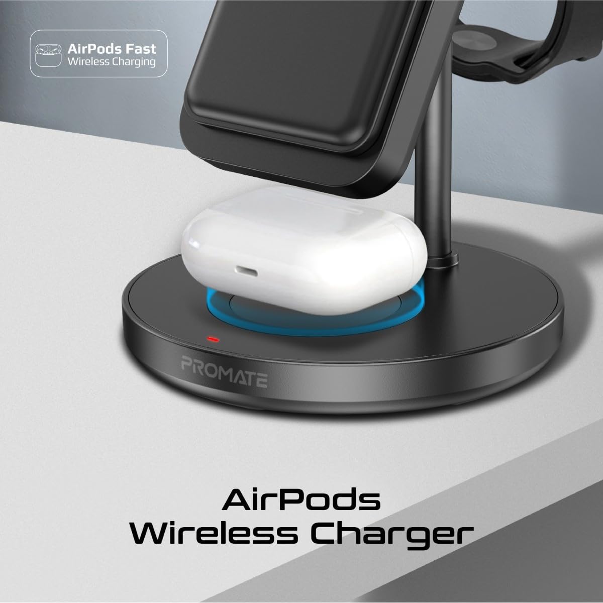 Promate Charging Station with Detachable 10000mAh Power Bank
