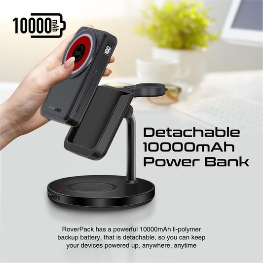 Promate Charging Station with Detachable 10000mAh Power Bank