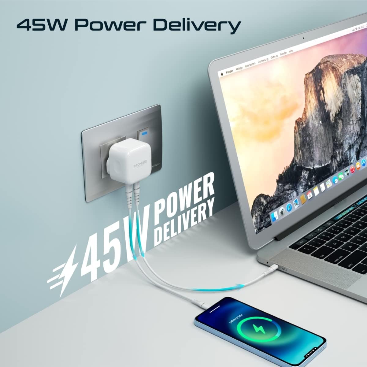 Promate iPhone 15 GaN USB-C Charger