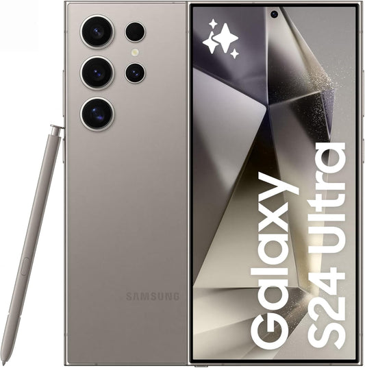 Samsung Galaxy S24 Ultra AI Phone, 256GB Storage, Titanium Gray, 12GB RAM, Android Smartphone, 200MP Camera, S Pen, Long Battery Life