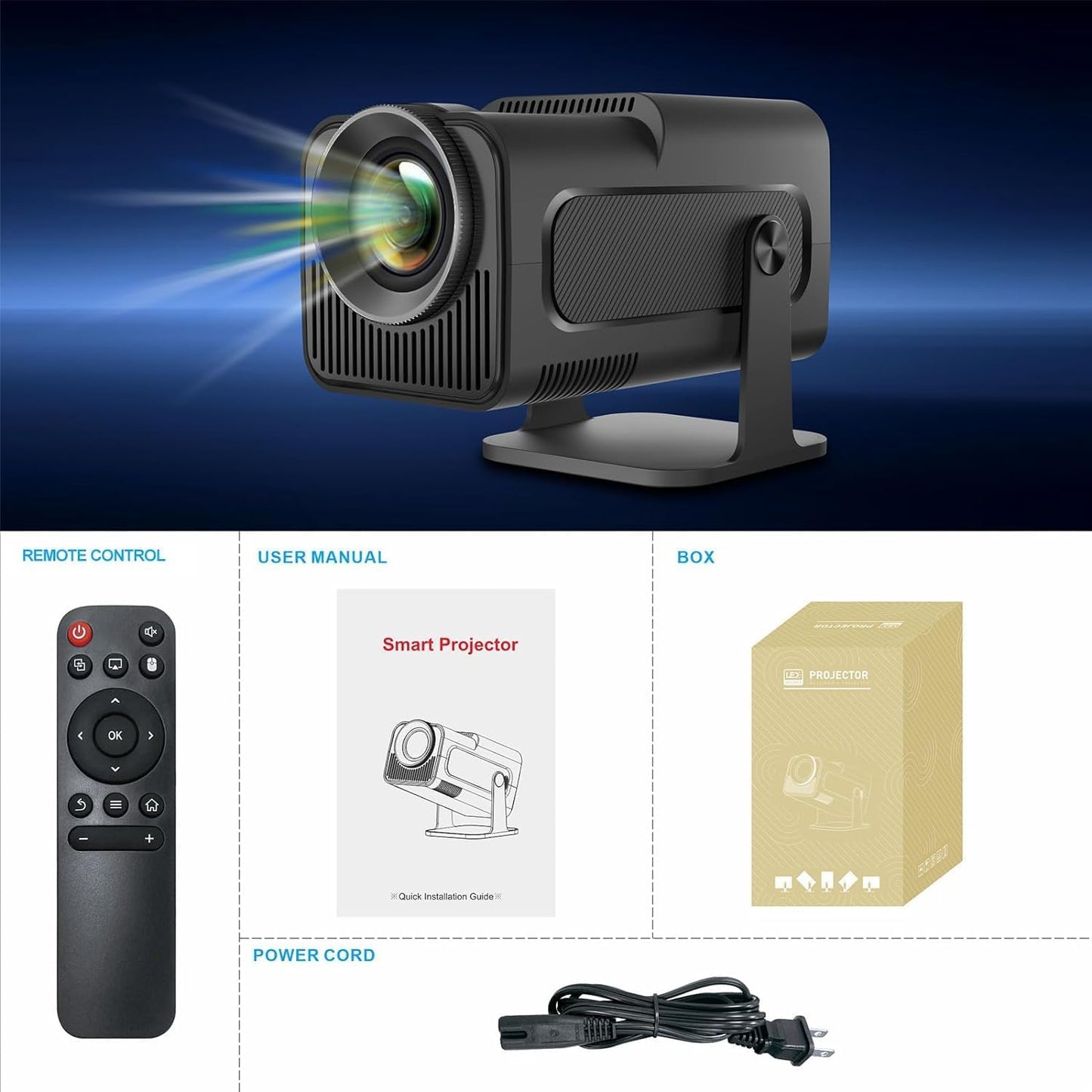 YOMYM Portable Auto Keystone Projector