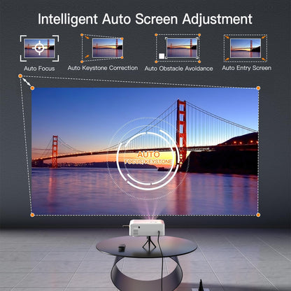 【AI Auto Focus &amp; Keystone】Projector 4K Supported