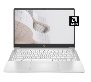 hp Chromebook 14a Laptop With 14-Inch Display, AMD 3015Ce Processor/4GB RAM/32GB eMMC/AMD Radeon R5 Graphics/Chrome OS English Ceramic White